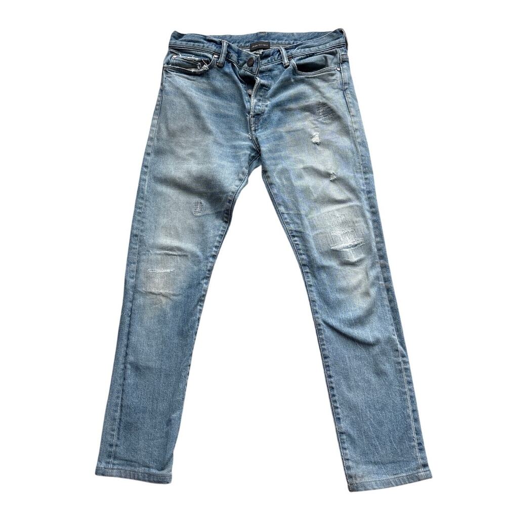 John Elliott Light Wash Distressed Slim Jeans Size 30 Made in Japan